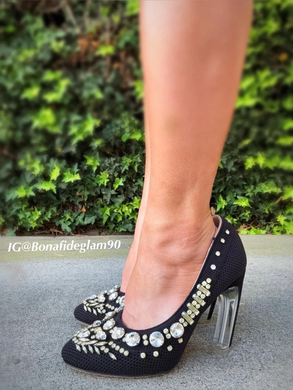 Valentino mesh and crystal embellished lucite high heel pumps size 36.5